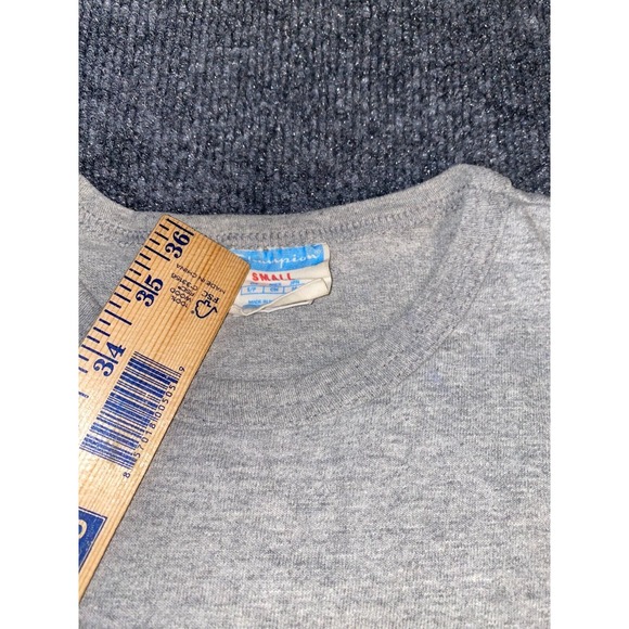 Champion Tee Shirt Mens Small Gray Solid Blended Regular Fit Crew Neck Pony Logo - Picture 5 of 7